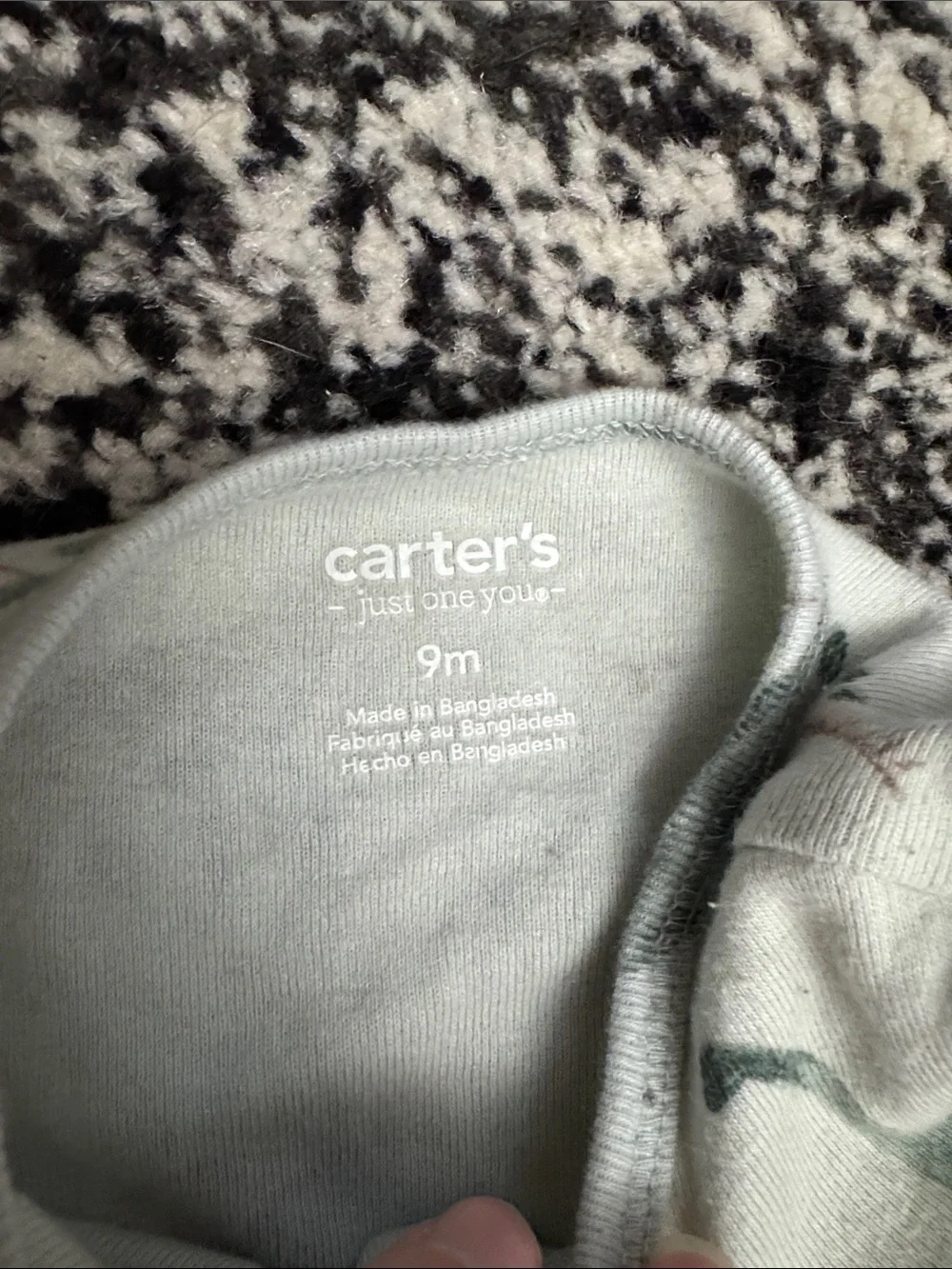 Carter's Dino Footed One-Piece Sleepers - Sage Green & White
